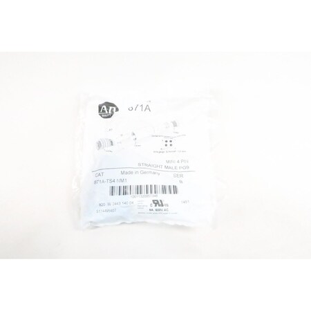 Allen Bradley Straight Male Connector 871A-TS4-NM1